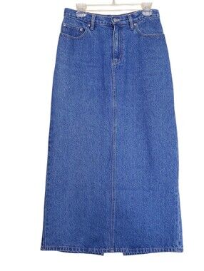 Vintage Sonoma Blue Denim Cotton Maxi Jean Skirt Women's Size 8